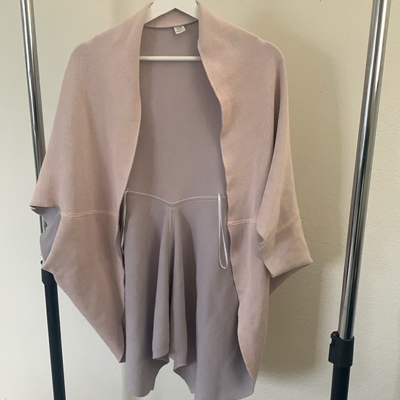 Lululemon Exaltation Wrap Reversible Cardigan Knit Shrug Sweater Cotton Silk O/S - Picture 7 of 10